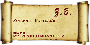 Zombori Barnabás névjegykártya